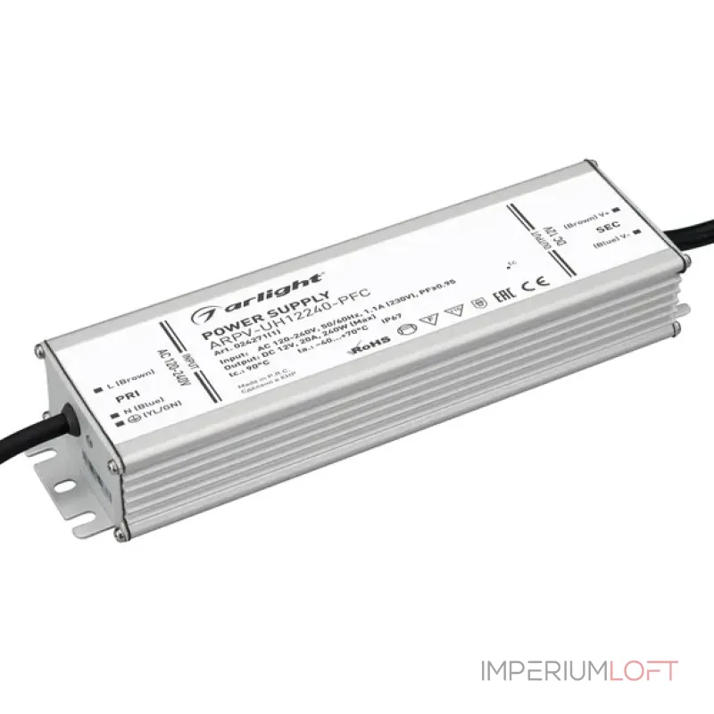 Arlight Блок питания ARPV-UH12240-PFC 12В 20.0A 240Вт IP67 024271(1) от ImperiumLoft Arlight Блок питания ARPV-UH12240-PFC 12В 20.0A 240Вт IP67 024271(1) от ImperiumLoft