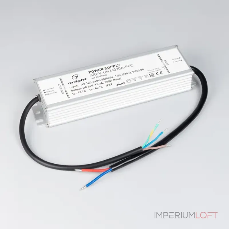 Arlight Блок питания ARPV-UH24320A-PFC 24В 13.3A 320Вт IP67 024272(1) от ImperiumLoft
