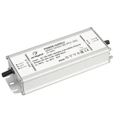 Arlight Блок питания ARPV-UH24150-PFC-55C 24В 6.3A 150Вт IP67 025045 Arlight Блок питания ARPV-UH24150-PFC-55C 24В 6.3A 150Вт IP67 025045