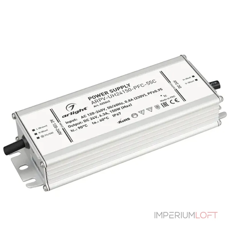 Arlight Блок питания ARPV-UH24150-PFC-55C 24В 6.3A 150Вт IP67 025045 от ImperiumLoft Arlight Блок питания ARPV-UH24150-PFC-55C 24В 6.3A 150Вт IP67 025045 от ImperiumLoft