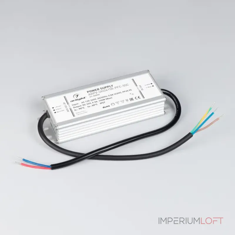 Arlight Блок питания ARPV-UH24150-PFC-55C 24В 6.3A 150Вт IP67 025045 от ImperiumLoft Arlight Блок питания ARPV-UH24150-PFC-55C 24В 6.3A 150Вт IP67 025045 от ImperiumLoft
