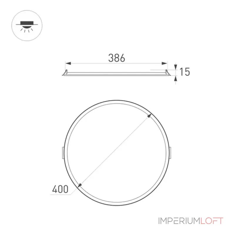 Arlight Светильник DL-EDGE-R400-34Вт Day4000 WH 115 deg 230В IP40 034724 от ImperiumLoft