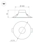 Arlight Светильник MS-BLIZZARD-BUILT-R215-20Вт Warm3000 WH 100 deg 230В IP20 036575 от ImperiumLoft
