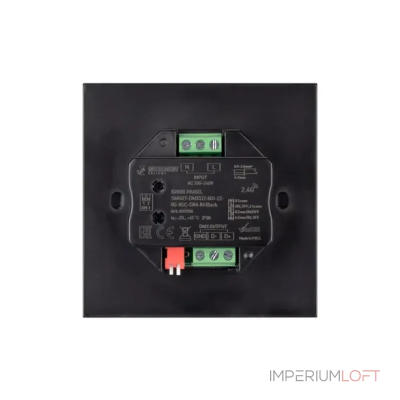 Arlight INTELLIGENT ARLIGHT Кнопочная панель SMART-DMX512-801-22-8G-8SC-DIM-IN Black 230В 2.4G IARL IP20 039316 от ImperiumLoft