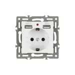 Arlight Механизм розетки с USB зарядкой SCT-MUAA-PL-WH 250В 16A 043733 от ImperiumLoft