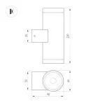 Arlight Светильник LGD-RAY-WALL-TWIN-R65-2x12Вт Warm3000 GR 6 deg 230В IP65 044231 от ImperiumLoft