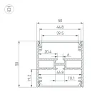 Arlight Профиль LINE-5050-DUAL-2000 ANOD BLACK Алюминий 045652 от ImperiumLoft