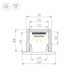Arlight Профиль SL-MINI-10-2000 ANOD Алюминий 049017 от ImperiumLoft