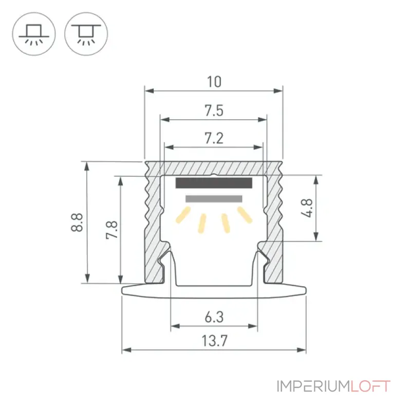 Arlight Профиль SL-MINI-10-2000 ANOD Алюминий 049017 от ImperiumLoft