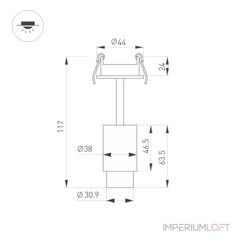 Arlight Светильник ART-NEMO-BUILT-ZOOM-R38-5Вт Warm3000 BK 10-55 deg 24В IP20 049777 от ImperiumLoft