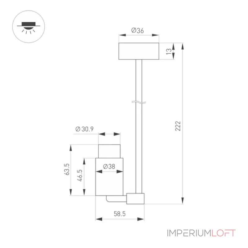 Arlight Светильник ART-NEMO-SURFACE-ZOOM-L205-R38-5Вт Day4000 BK 10-55 deg 24В IP20 049782 от ImperiumLoft