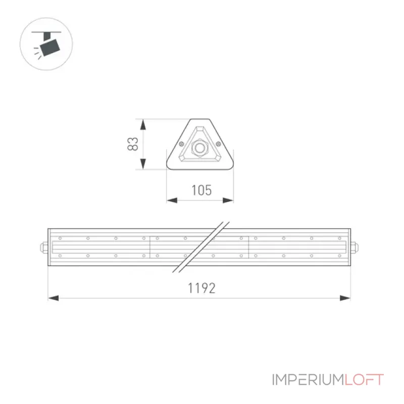 Светильник SP-LAGERN-L1200-200Вт Day5000 WH 50х90 deg 230В Arlight IP65 052021 от ImperiumLoft