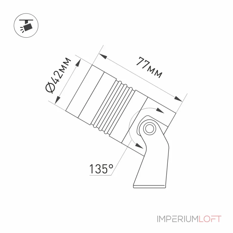 Arlight Светильник ALT-RAY-R44-8Вт Warm3000 DG 33 deg 230В IP67 037787 от ImperiumLoft