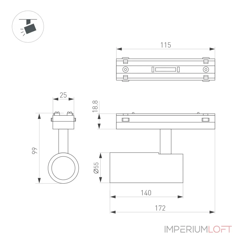 Светильник MAG-VIBE-SPOT-R55-18Вт Warm3000 BK 24 deg 48В Arlight IP20 044478 от ImperiumLoft