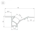 Профиль FANTOM-W45-BEVEL-2000 WHITE Arlight Алюминий 039949 от ImperiumLoft
