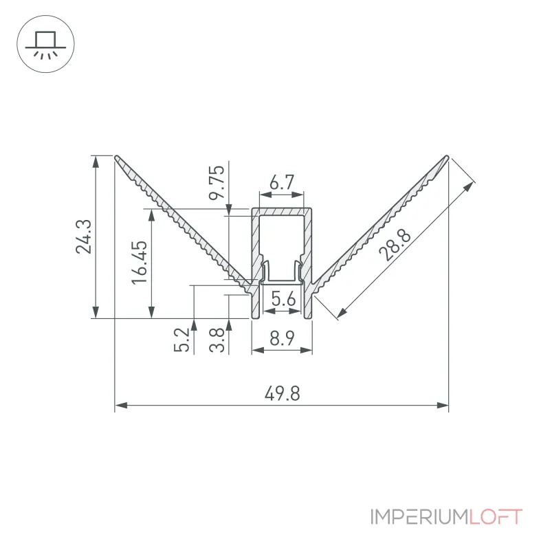 Профиль DECORE-S6-EXT-COMFORT-2000 ANOD внешний Arlight Алюминий 043162 от ImperiumLoft