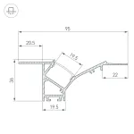 Профиль FANTOM-W45-BEVEL-2000 WHITE Arlight Алюминий 039949 от ImperiumLoft