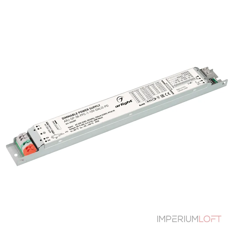 Arlight Блок питания ARJ-SP-38-PFC-1-10В-DALI2-PD 38Вт 9-60В 0.3-0.9A IP20 036287 от ImperiumLoft Arlight Блок питания ARJ-SP-38-PFC-1-10В-DALI2-PD 38Вт 9-60В 0.3-0.9A IP20 036287 от ImperiumLoft