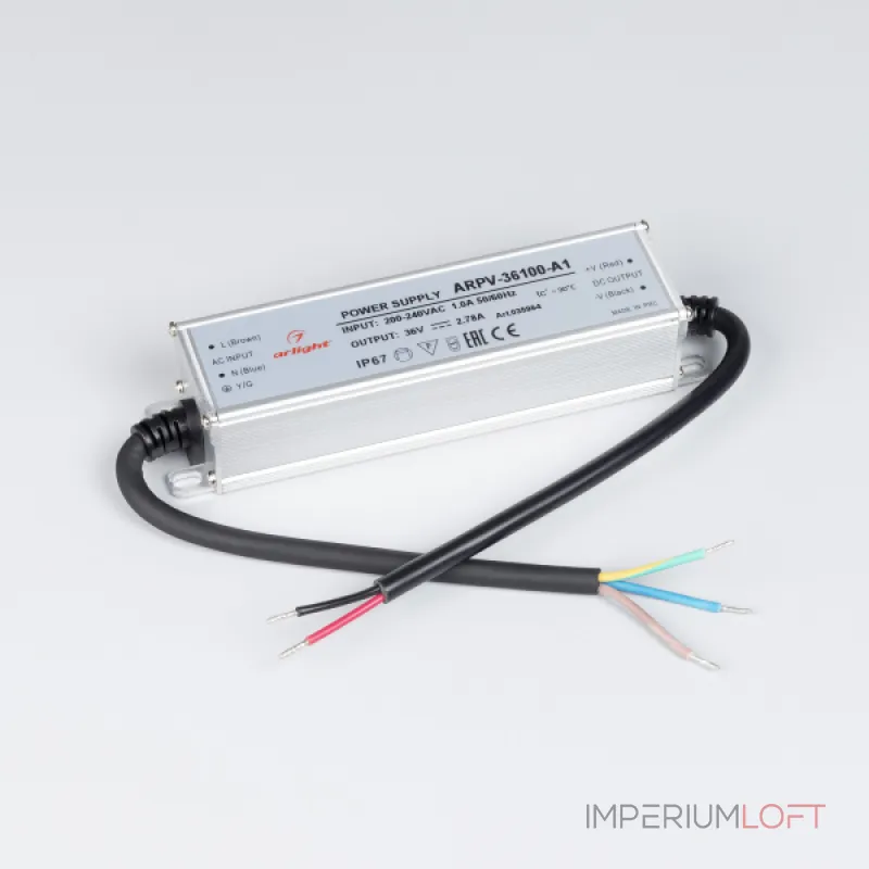 Arlight Блок питания ARPV-36100-A1 36В 2.78A 100Вт IP67 035964 от ImperiumLoft Arlight Блок питания ARPV-36100-A1 36В 2.78A 100Вт IP67 035964 от ImperiumLoft