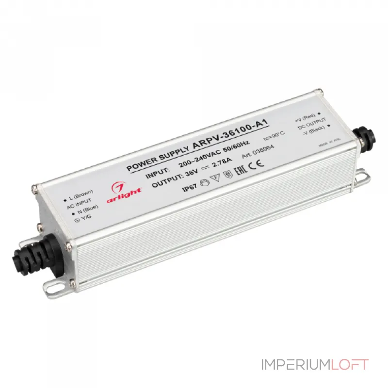 Arlight Блок питания ARPV-36100-A1 36В 2.78A 100Вт IP67 035964 от ImperiumLoft Arlight Блок питания ARPV-36100-A1 36В 2.78A 100Вт IP67 035964 от ImperiumLoft