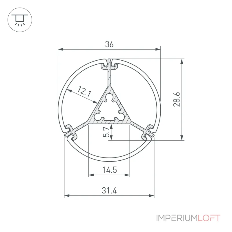 Профиль ROUND-D36-360-2500 ANOD BLACK Arlight Алюминий 050250 от ImperiumLoft Профиль ROUND-D36-360-2500 ANOD BLACK Arlight Алюминий 050250 от ImperiumLoft