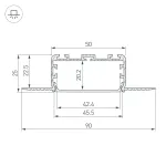 Arlight Профиль KLUS-POWER-W50H25-F-HIDE-2000 Алюминий 028918 от ImperiumLoft