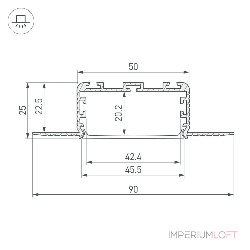 Arlight Профиль KLUS-POWER-W50H25-F-HIDE-2000 Алюминий 028918 от ImperiumLoft