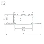 Arlight Профиль KLUS-POWER-W50H25-F-HIDE-2000 Алюминий 028918 от ImperiumLoft