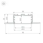 Arlight Профиль KLUS-POWER-W50H25-F-HIDE-2000 Алюминий 028918 от ImperiumLoft