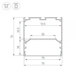 Профиль LINE-S-7575-3000 WHITE Arlight Алюминий 041860 от ImperiumLoft