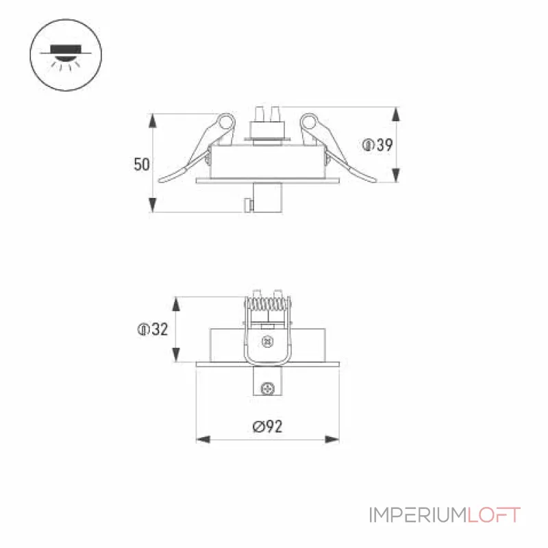 Чаша потолочная встраиваемая SPX-CANOPY-R90-C6.5 BK Arlight Металл 046017 от ImperiumLoft Чаша потолочная встраиваемая SPX-CANOPY-R90-C6.5 BK Arlight Металл 046017 от ImperiumLoft