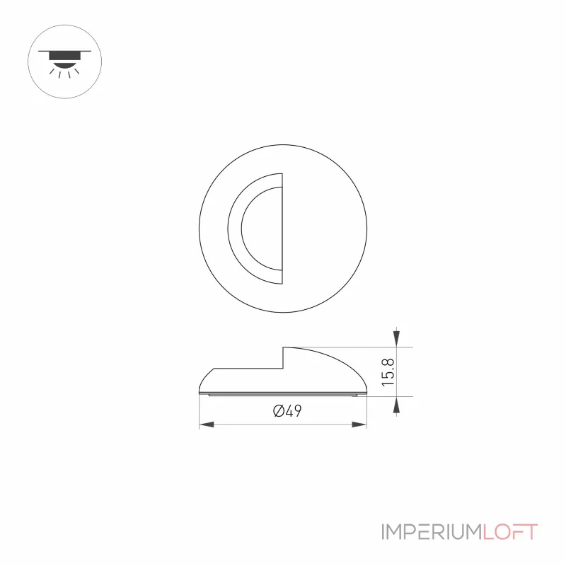 Arlight Накладка ART-DECK-CAP-LID-R50 BK Металл 035757 от ImperiumLoft Arlight Накладка ART-DECK-CAP-LID-R50 BK Металл 035757 от ImperiumLoft