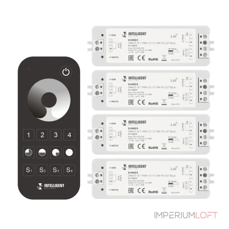 Arlight INTELLIGENT ARLIGHT Диммер SMART-SET-PWM-101-72-DIM-PD-SUF Black 5-36В 1x8A x4 ПДУ 13кн 2.4G IARL IP20 036201 от ImperiumLoft Arlight INTELLIGENT ARLIGHT Диммер SMART-SET-PWM-101-72-DIM-PD-SUF Black 5-36В 1x8A x4 ПДУ 13кн 2.4G IARL IP20 036201 от ImperiumLoft