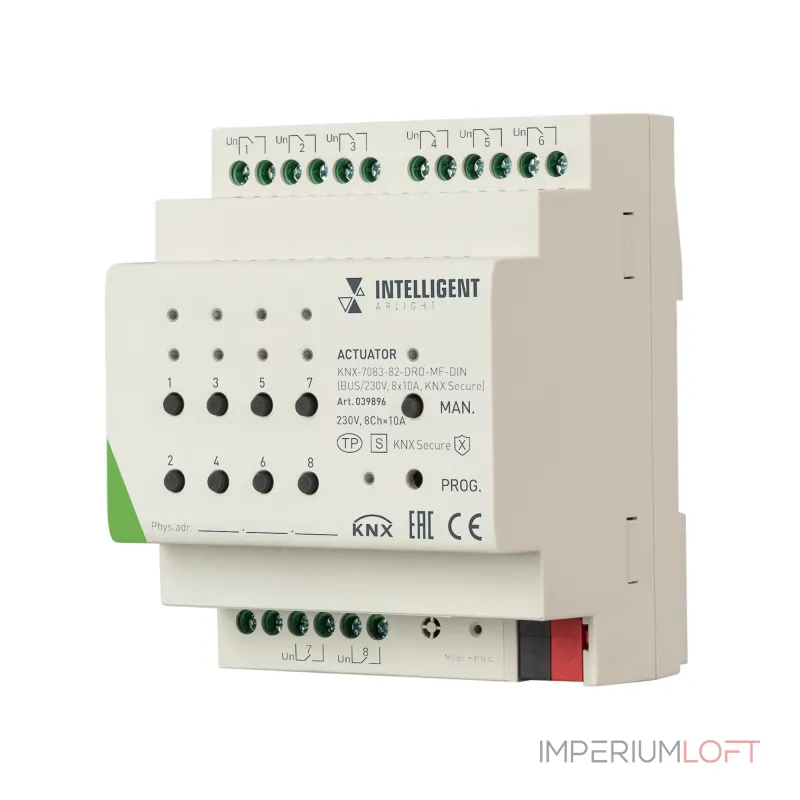 Arlight INTELLIGENT Актуатор KNX-7083-82-DRO-MF-DIN BUS/230В 8x10А KNX Secure IARL IP20 039896 от ImperiumLoft Arlight INTELLIGENT Актуатор KNX-7083-82-DRO-MF-DIN BUS/230В 8x10А KNX Secure IARL IP20 039896 от ImperiumLoft