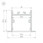 Arlight Профиль SL-LINIA49S-F-2000 ANOD BLACK Алюминий 039389 от ImperiumLoft