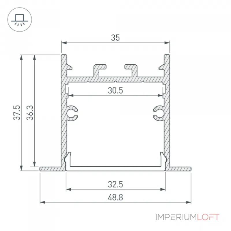 Arlight Профиль SL-LINIA49S-F-2000 ANOD BLACK Алюминий 039389 от ImperiumLoft