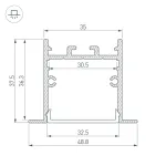 Arlight Профиль SL-LINIA49S-F-2000 ANOD BLACK Алюминий 039389 от ImperiumLoft