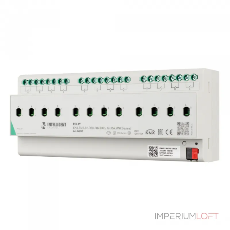Arlight INTELLIGENT Релейный модуль KNX-7123-82-DRO-DIN BUS 12x16A KNX Secure IARL IP20 041227 от ImperiumLoft