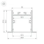 Arlight Профиль SL-LINIA49S-F-2000 ANOD BLACK Алюминий 039389 от ImperiumLoft