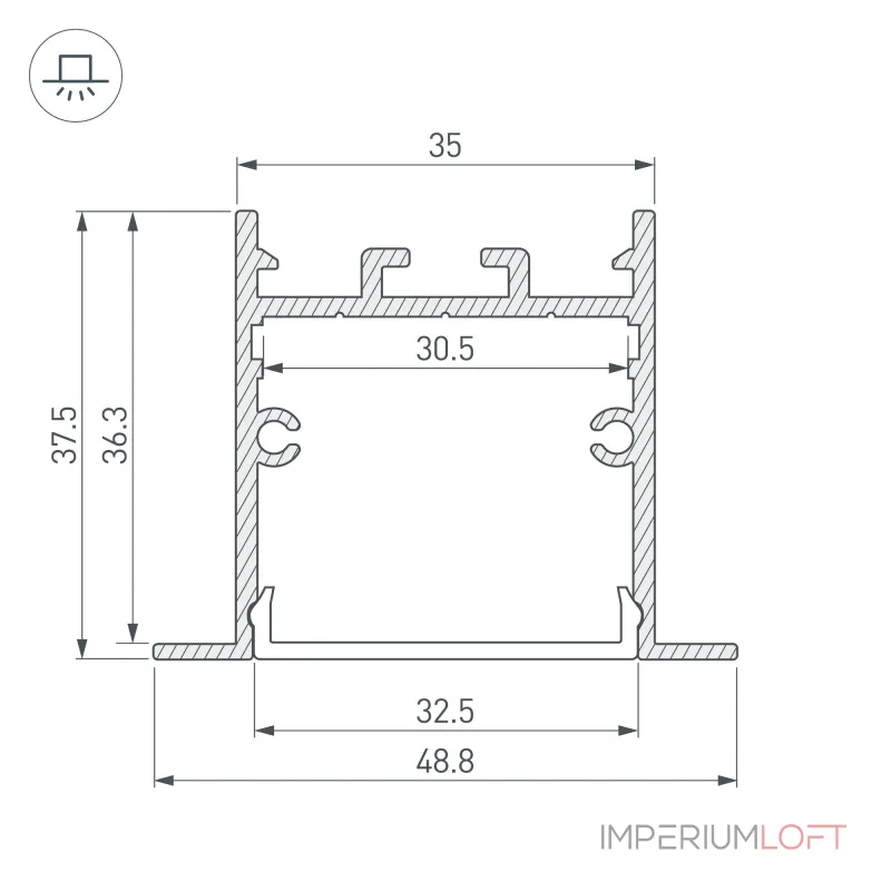 Arlight Профиль SL-LINIA49S-F-2000 ANOD BLACK Алюминий 039389 от ImperiumLoft