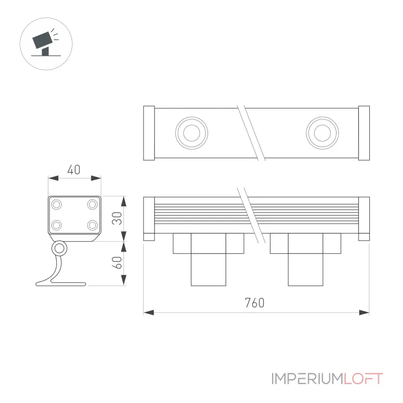 Arlight Линейный прожектор AR-LINE-760-18Вт Warm2700 GR 30 deg 230В IP65 051762 от ImperiumLoft Arlight Линейный прожектор AR-LINE-760-18Вт Warm2700 GR 30 deg 230В IP65 051762 от ImperiumLoft