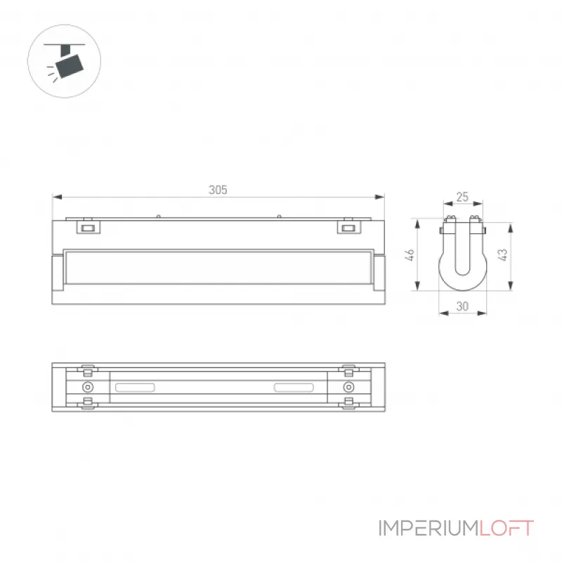 Светильник MAG-VIBE-FLAT-TURN-L305-12Вт Day4000-MIX BK 110 deg 48В DALI Arlight IP20 044441 от ImperiumLoft