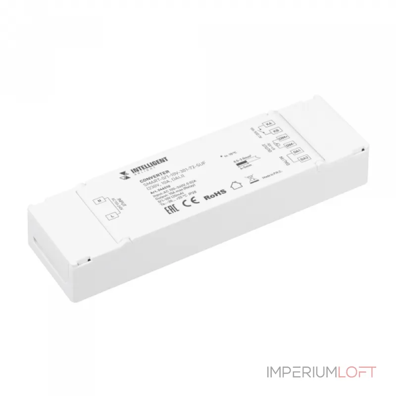 Arlight INTELLIGENT ARLIGHT Конвертер SMART-0/1-10В-301-72-SUF 230В 10A DALI IARL IP20 046510 от ImperiumLoft