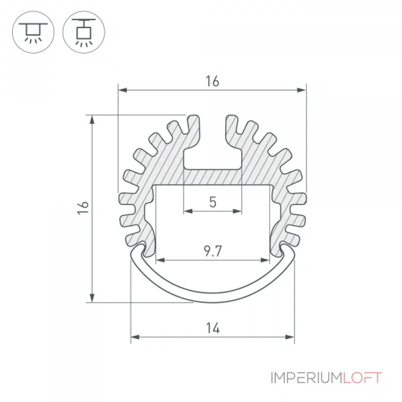 Arlight Профиль ARH-ROUND-D16-2000 ANOD Алюминий 039217 от ImperiumLoft Arlight Профиль ARH-ROUND-D16-2000 ANOD Алюминий 039217 от ImperiumLoft
