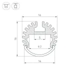 Arlight Профиль ARH-ROUND-D16-2000 ANOD Алюминий 039217 от ImperiumLoft