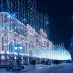 Arlight Светодиодная гирлянда ARD-STRING-CLASSIC-10000-CLEAR-100LED-FLASH BLUE 230В 7Вт Ardecoled IP65 025788 от ImperiumLoft