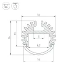 Arlight Профиль ARH-ROUND-D16-2000 ANOD Алюминий 039217 от ImperiumLoft