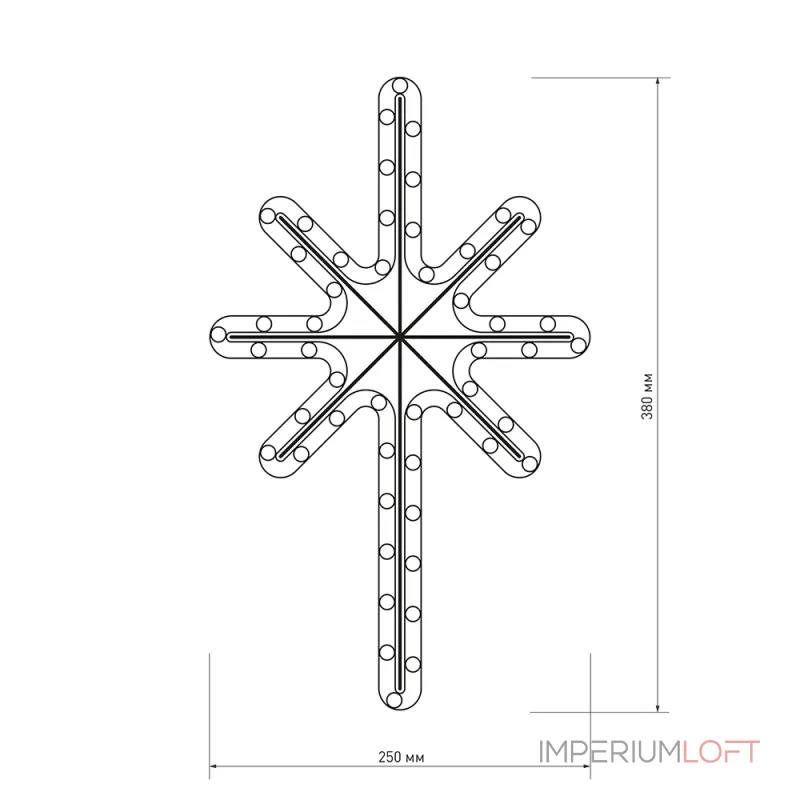Arlight Фигура ARD-STAR-M2-380x250-36LED Warm 230В 2.5Вт Ardecoled IP65 025313 от ImperiumLoft