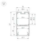 Профиль LINE-S-3667-3000 BLACK Arlight Алюминий 042903 от ImperiumLoft