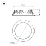 Светильник MS-MIST-BUILT-R105-9Вт Warm3000 WH 110 deg 230В Arlight IP54 041614 от ImperiumLoft